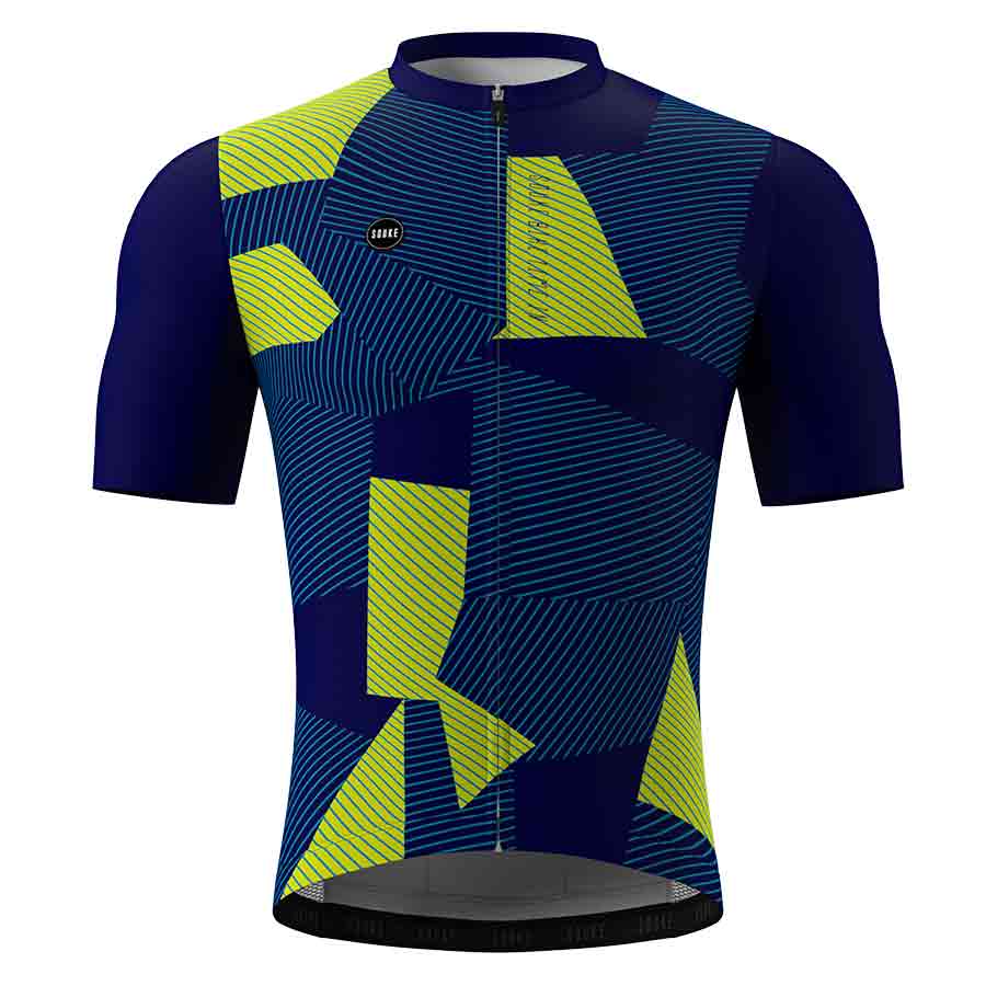 Souke Men's Hi Race Quick Dry Short Sleeve Cycling Jersey, Extreme Comfort, CS1107 - Blue-front Souke, Soukesports, Cycling Jersey, Cycling Shorts, Bike shorts, Men's Cycling Shorts, Cycling Jersey- CS1107 - Blue