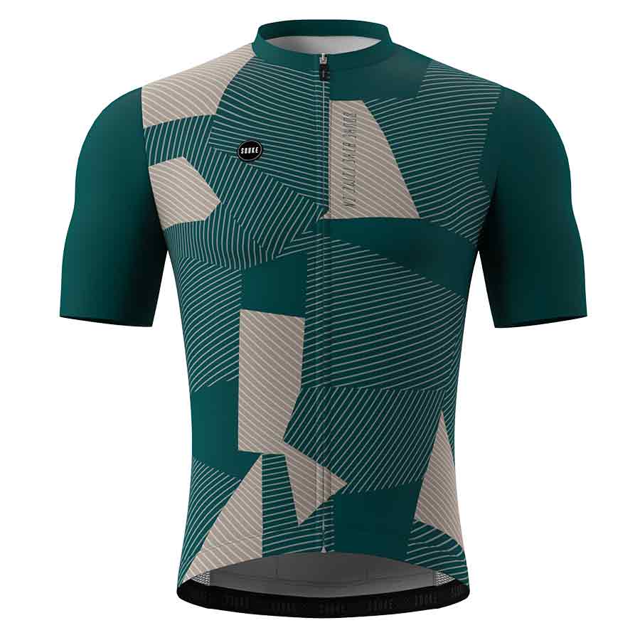 Souke Men's Hi Race Quick Dry Short Sleeve Cycling Jersey, Extreme Comfort, CS1107 - Green-front Souke, Soukesports, Cycling Jersey, Cycling Shorts, Bike shorts, Men's Cycling Shorts, Cycling Jersey- CS1107 - Green