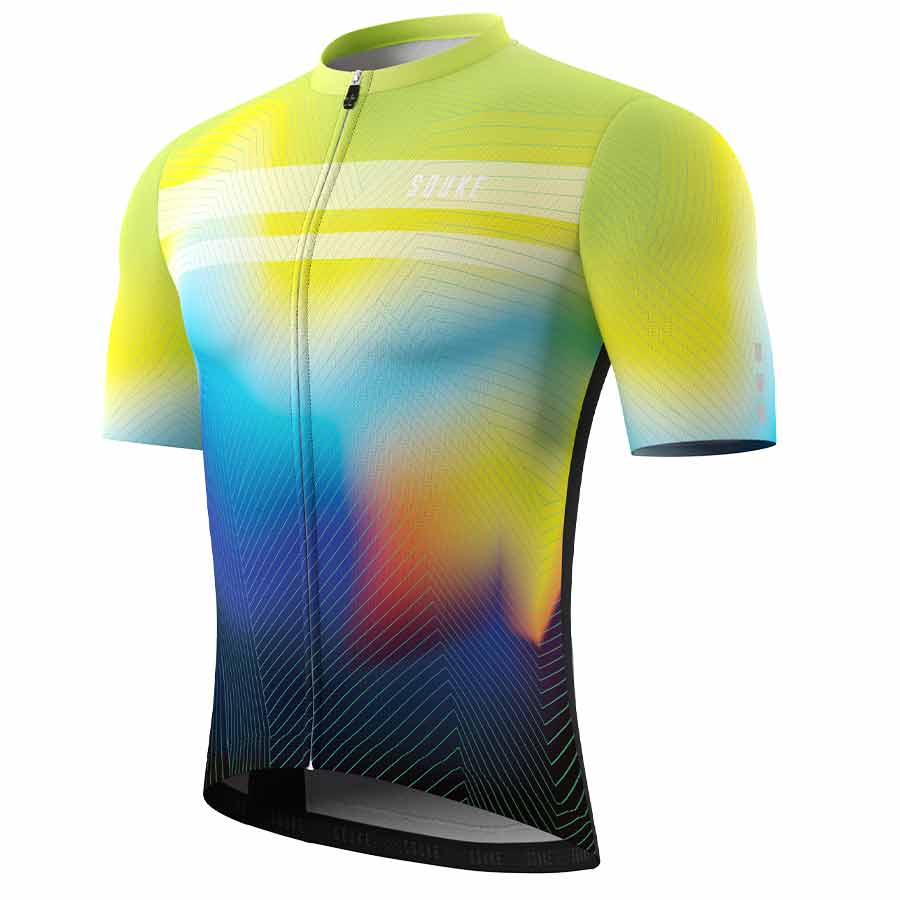 SOUKE, SOUKE SPORTS, GREEN, CS1104, MEN'S, CYCLING JERSEY PRO, SUMMER,Men's Cycling SSL Jersey, QUICK DRY, with 3 Rear Pockets, TOP, BIKER SHORT, EXTREME COMFORT, HI RACE, HIGH VISIABLE.