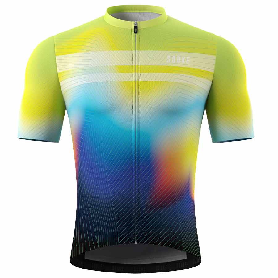 Souke Men's Hi Race Quick Dry Tie Dye Pro Biker Short Sleeve Cycling Jersey, Extreme Comfort, CS1104-Green (4) SOUKE, SOUKE SPORTS, GREEN, CS1104, MEN'S, CYCLING JERSEY PRO, SUMMER,Men's Cycling SSL Jersey, QUICK DRY, with 3 Rear Pockets, TOP, BIKER SHORT, EXTREME COMFORT, HI RACE, HIGH VISIABLE.