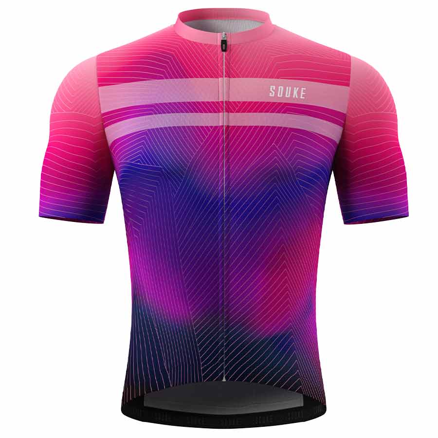 Souke Men's Hi Race Quick Dry Tie Dye Pro Biker Short Sleeve Cycling Jersey, Extreme Comfort, CS1104-Pink (4) SOUKE, SOUKE SPORTS, PINK, CS1104, MEN'S, CYCLING JERSEY PRO, SUMMER,Men's Cycling SSL Jersey, QUICK DRY, Tie DYE PRO, with 3 Rear Pockets, TOP, BIKER SHORT, EXTREME COMFORT, HI RACE, HIGH VISIABLE.
