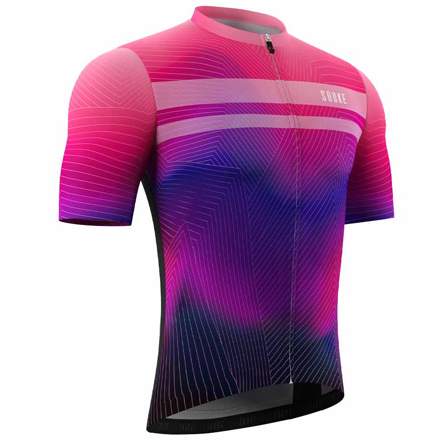 Souke Men's Hi Race Quick Dry Tie Dye Pro Biker Short Sleeve Cycling Jersey, Extreme Comfort, CS1104-Pink (5) SOUKE, SOUKE SPORTS, PINK, CS1104, MEN'S, CYCLING JERSEY PRO, SUMMER,Men's Cycling SSL Jersey, QUICK DRY, Tie DYE PRO, with 3 Rear Pockets, TOP, BIKER SHORT, EXTREME COMFORT, HI RACE, HIGH VISIABLE.