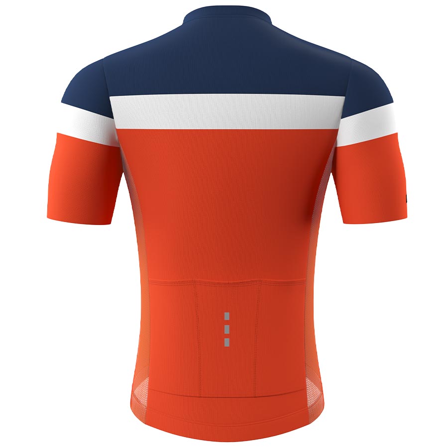Souke Men's High Visible Pro Team Race Fit Cycling Jersey with 3 Rear Pockets-CS1106-Dark blue-Orange Souke, Soukesports, Cycling Jersey, Cycling Shorts, Bike shorts, Men's Cycling Shorts, Cycling Jersey CS1106-Dark blue-Orange