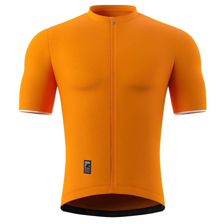 Souke Men's High Visible Pro Team Race Fit High Visible Cycling Jersey-CS1105-Orange (4) Souke Men's Pro Team Race Fit Solid Cycling Jersey-CS1105-Green
