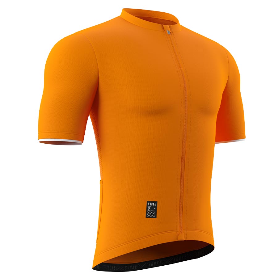 Souke Men's High Visible Pro Team Race Fit High Visible Cycling Jersey-CS1105-Orange (5) Souke Men's Pro Team Race Fit Solid Cycling Jersey-CS1105-Green
