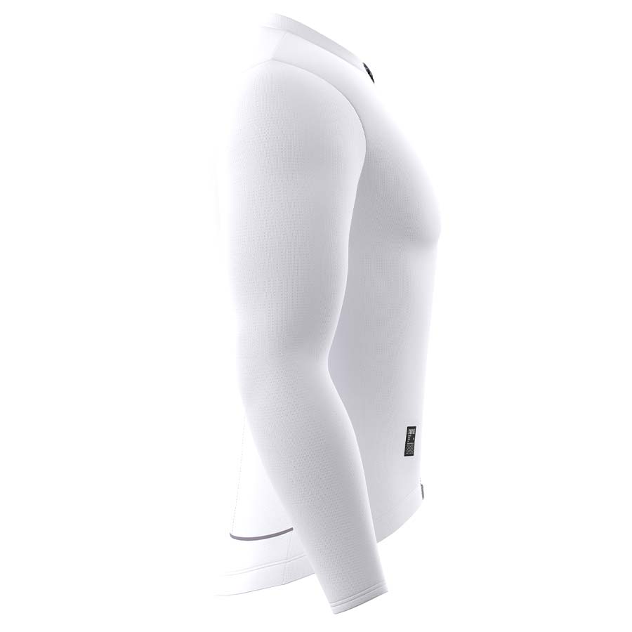 Souke Men's Long Sleeve Cycling Jersey Quick Dry & Race Cut - CL1205 - White-side Souke, Soukesports, Cycling Jersey, Race Fit Solid Cycling Jersey, Men's Long Sleeve Cycling Jersey, Cycling Jersey-CL1205 - White