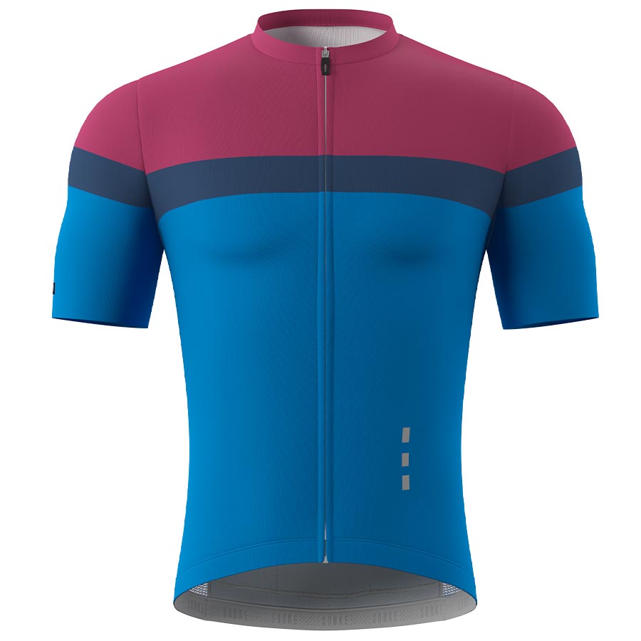 Souke Men's Pro Team Race Fit Cycling Jersey-CS1106-Red-Blue-front Souke, Soukesports, Cycling Jersey, Cycling Shorts, Bike shorts, Men's Cycling Shorts, Cycling Jersey-CS1106-Red-Blue