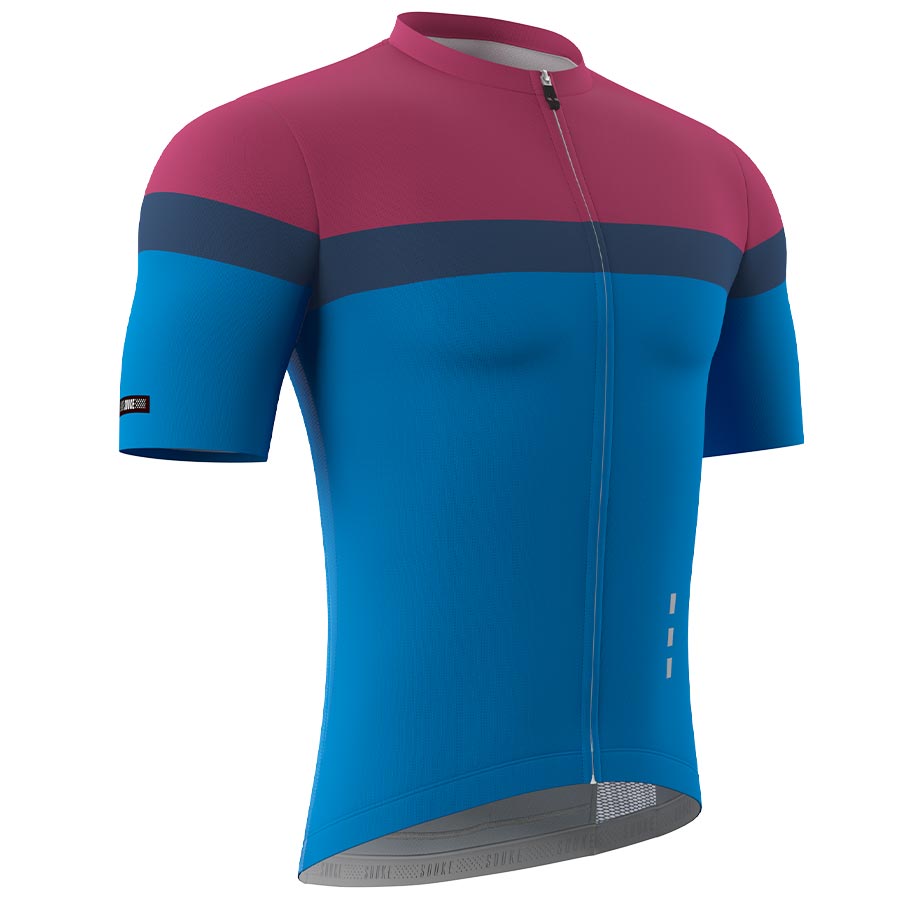 Souke Men's Pro Team Race Fit Cycling Jersey-CS1106-Red-Blue-left Souke, Soukesports, Cycling Jersey, Cycling Shorts, Bike shorts, Men's Cycling Shorts, Cycling Jersey-CS1106-Red-Blue