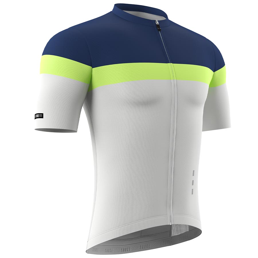 Souke Men's Pro Team Race Fit Cycling Jersey with 3 Rear Pockets-CS1106-Dark Blue-Grey Souke, Soukesports, Cycling Jersey, Cycling Shorts, Bike shorts, Men's Cycling Shorts, Cycling Jersey CS1106-Dark Blue-Grey