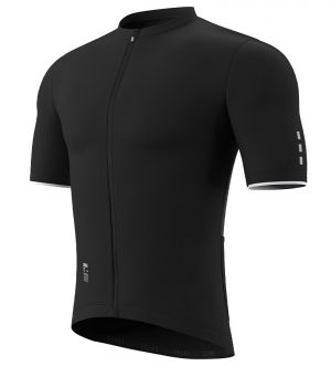 Souke Men's Pro Team Race Fit Solid Cycling Jersey-CS1105-Black