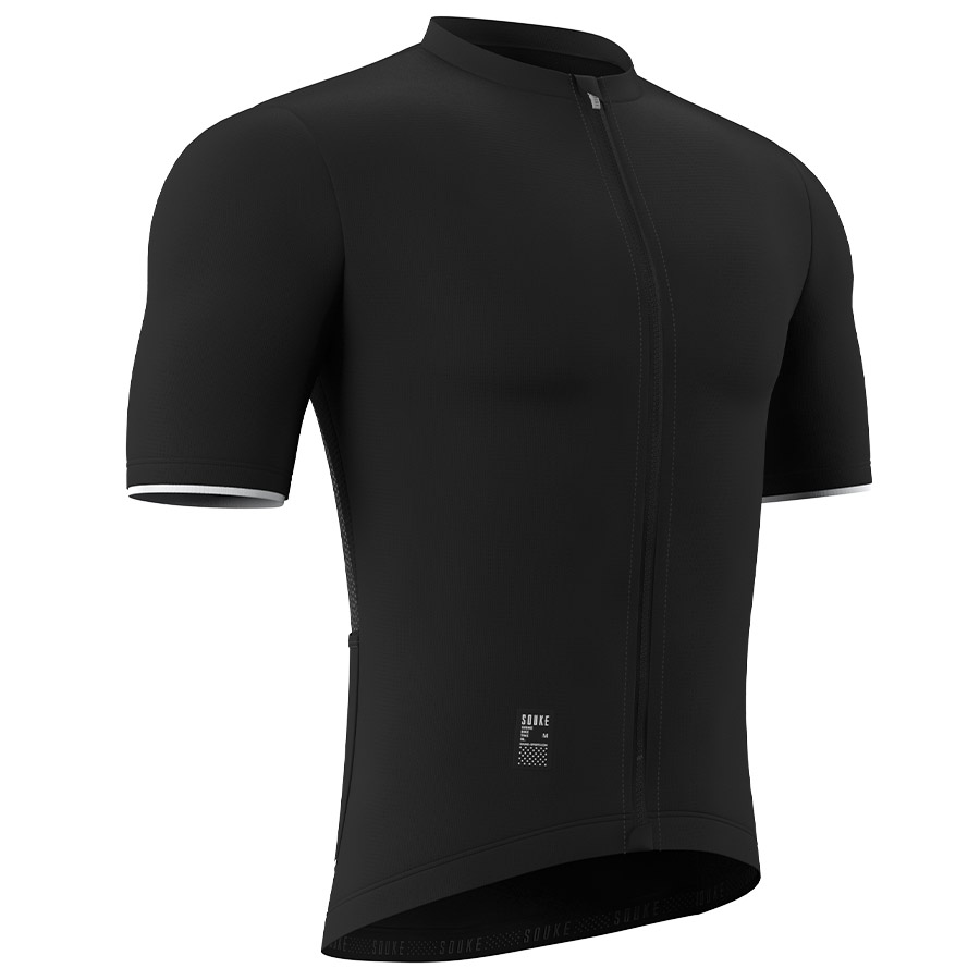Souke Men's Pro Team Race Fit Solid Cycling Jersey-CS1105-Black (5) SOUKE, SOUKE SPORTS, BLACK, CS1105, MEN'S, CYCLING JERSEY PRO, SUMMER,Men's Cycling SSL Jersey, QUICK DRY, Tie DYE PRO, with 3 Rear Pockets, TOP, BIKER SHORT, EXTREME COMFORT, HI RACE, PRO TEAM RACE, FIT SOLID