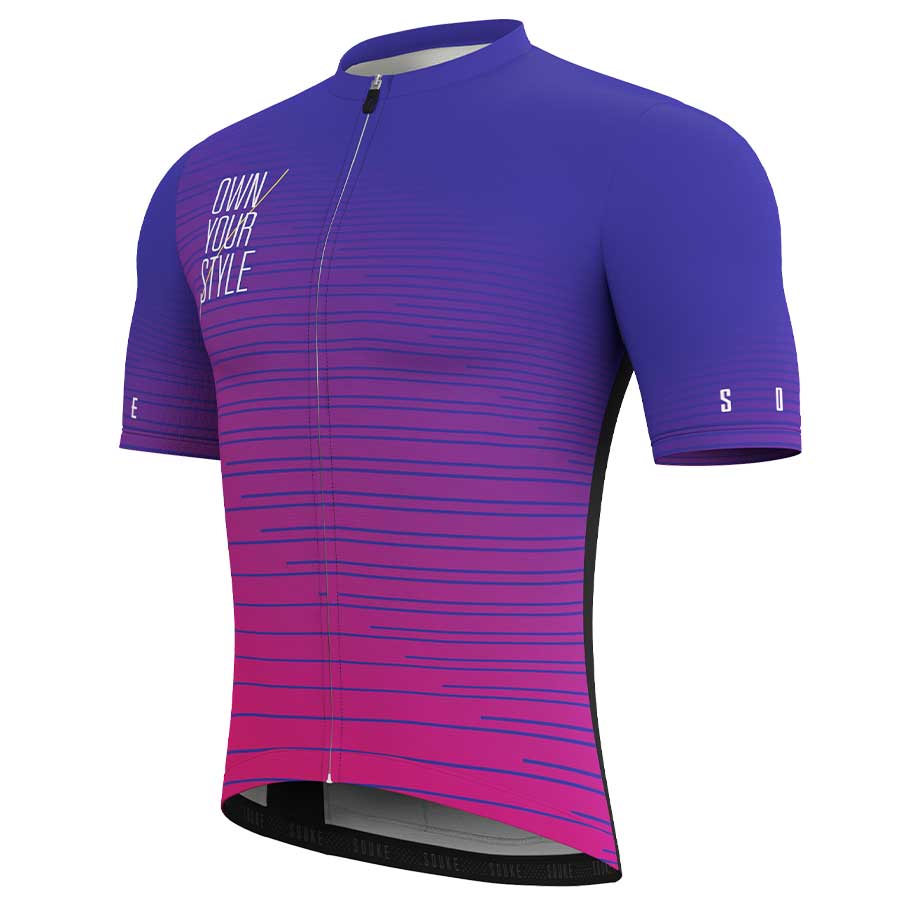 SOUKE, SOUKE SPORTS, PURPLE, CS1102, MEN'S, CYCLING JERSEY PRO, SUMMER,Men's Cycling SSL Jersey, QUICK DRY, with 3 Rear Pockets, TOP.