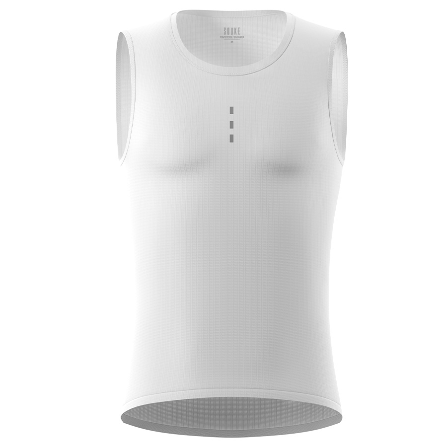 Souke Men's Sleeveless Quick Dry Cycling Base Layer- CS1100 - White (4) SOUKE, SOUKE SPORTS, WHITE, CS1100, Quick Dry, Sleeveless Cycling Base Layer, SUMMER, MEN'S