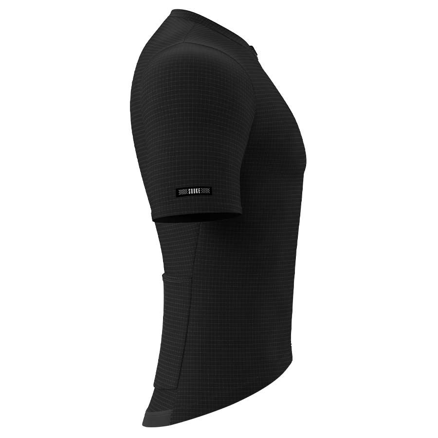 Souke Short Sleeve Cycling Jersey for Men - CS1101 - BLACK (2) SOUKE, SOUKE SPORTS, BLACK, CS1101, MEN'S, CYCLING JERSEY PRO, SUMMER,Men's Cycling SSL Jersey, LIGHT WEIGHT, QUICK DRY, with 3 Rear Pockets.