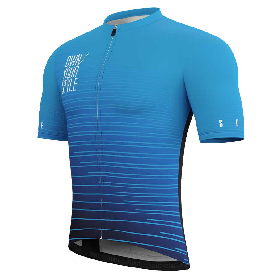 SOUKE, SOUKE SPORTS, BLUE, CS1102, MEN'S, SUMMER, Men's Cycling SSL Jersey, with 3 Rear Pockets, PRO CYCLING.