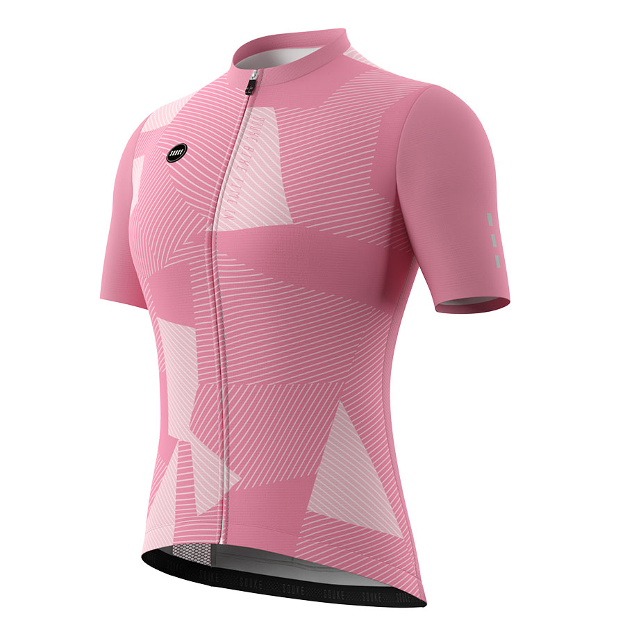 SOUKE, SOUKE SPORTS, PINK, CS3107, WOMEN'S, SUMMER, WOMEN'S Cycling SSL Jersey, QUICK DRY, with 3 Rear Pockets, TOP, BIKER SHORT, EXTREME COMFORT, HI RACE.