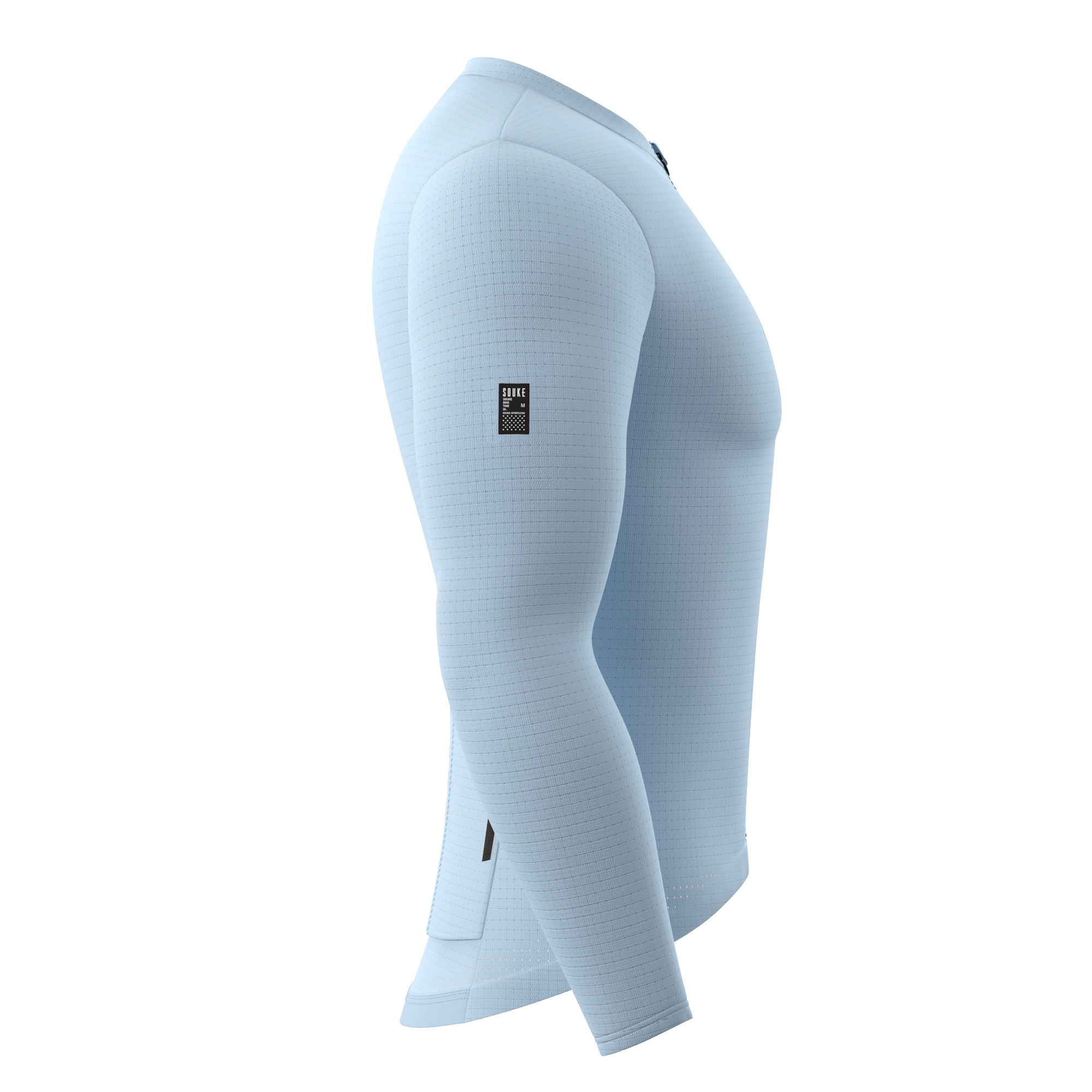 Souke Men's Long Sleeve Cycling Jersey with 3 Rear Pockets, Quick Dry and Light Weight, zip pocket added - CL1201 - Grey (3) Souke, Soukesports, Cycling Jersey, Race Cut and Light Weight, Men's Long Sleeve Cycling Jersey, Cycling Jersey-CL1201 - Grey. Autumn or Winter, Quick dry