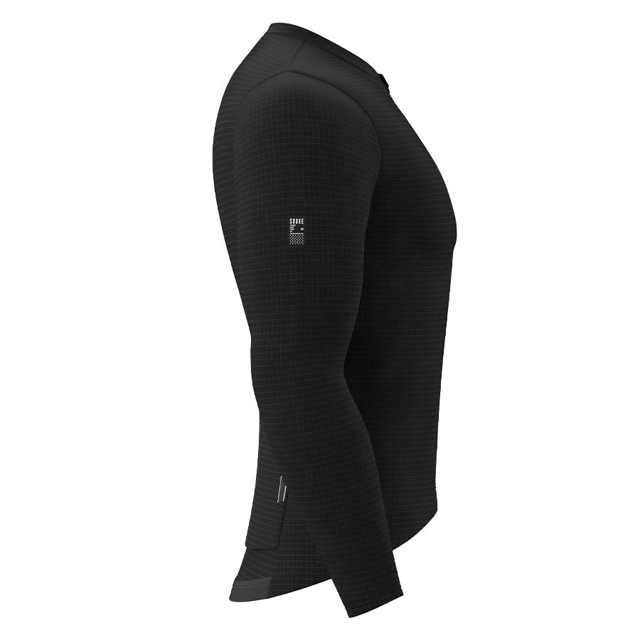 Souke Men's Long Sleeve Cycling Jersey with 3 Rear Pockets, Race Cut and Light Weight, zip pocket added - CL1201 - Black2 souke, souke custom, customize cycling jersey,long sleeve,autumn and winter, mens,light weight,cl1201,black