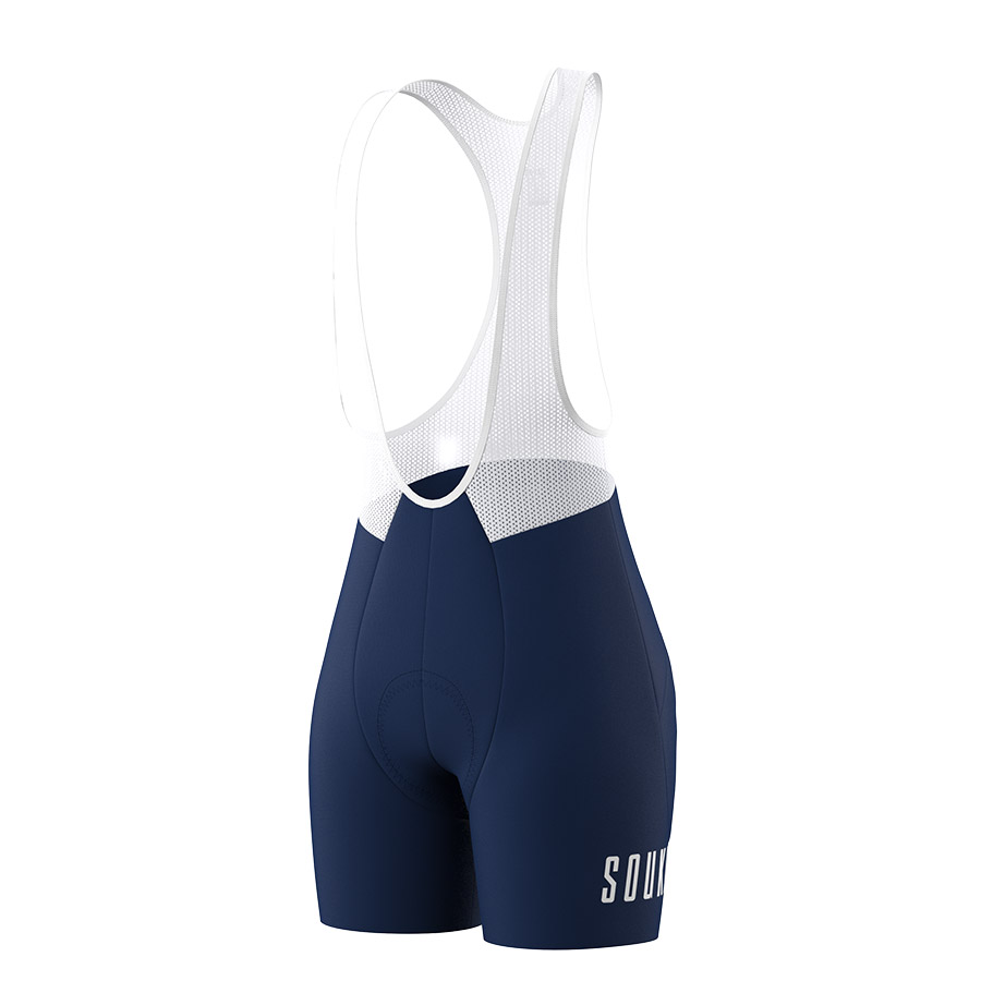 SOUKE BS1502 Women's bib shorts navy 1 souke sports, souke, cycling bib shorts, bib shorts for women, souke bs1502, black bib shorts, women's bibs, cycling clothing, women's cycling bottoms, bibs with Chamois